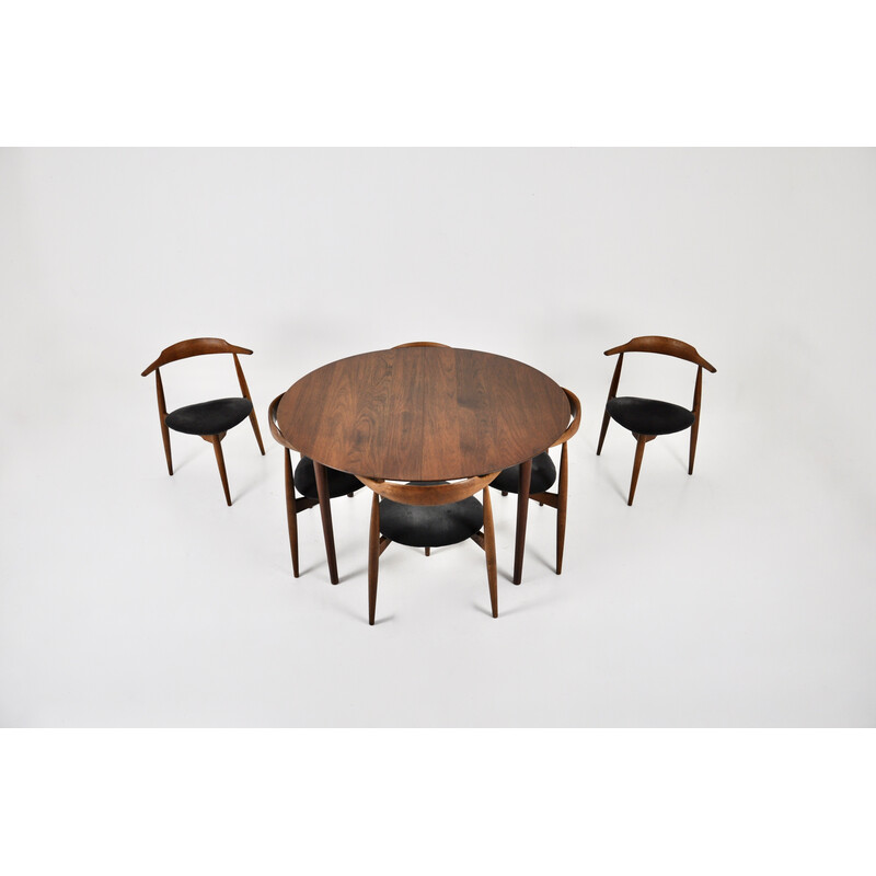 Vintage eetset van Hans J. Wegner voor Fritz Hansen, 1950