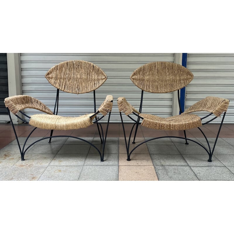 Pair of vintage Banana Chair armchairs by Tom Dixon for Cappellini, 1980s
