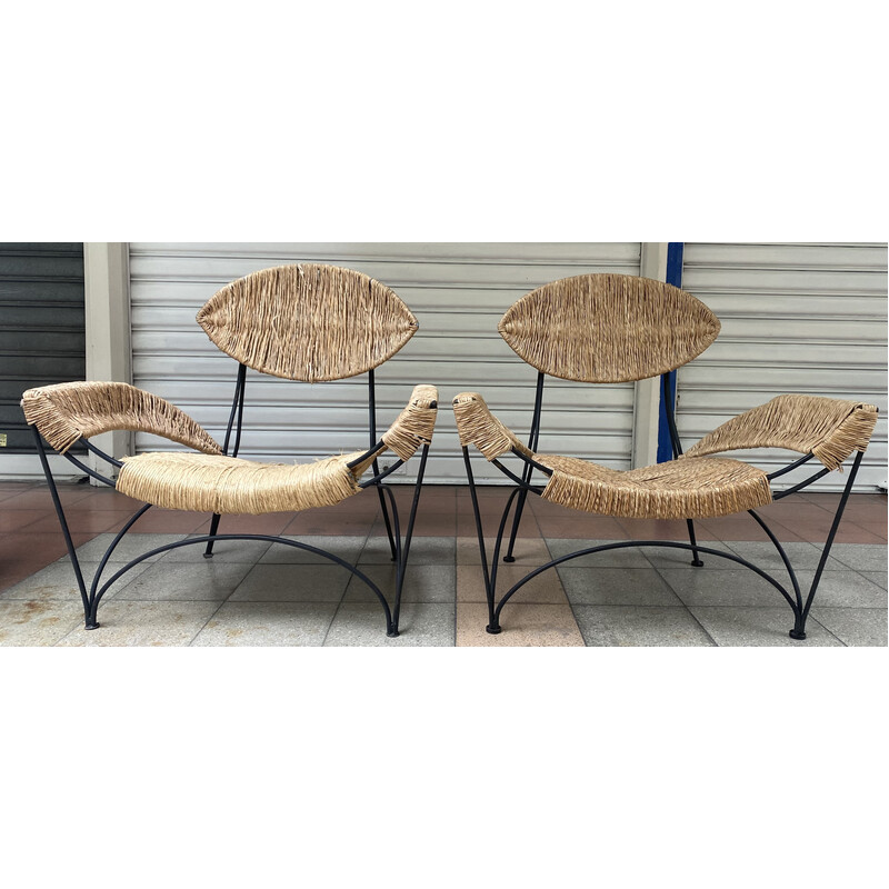 Paar vintage bananenstoelen van Tom Dixon voor Cappellini, 1980