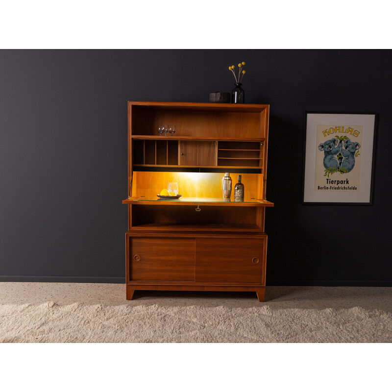 Vintage walnut secretary, Germany 1960s