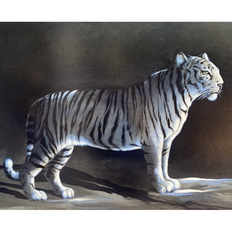 Vintage oil on canvas "The Tigress" by André Ferrand, 2010