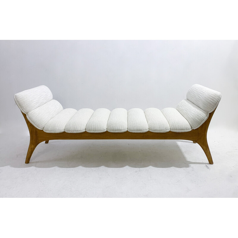 Vintage daybed in wood and fabric, Italy