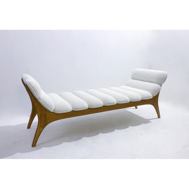 Vintage daybed in wood and fabric, Italy