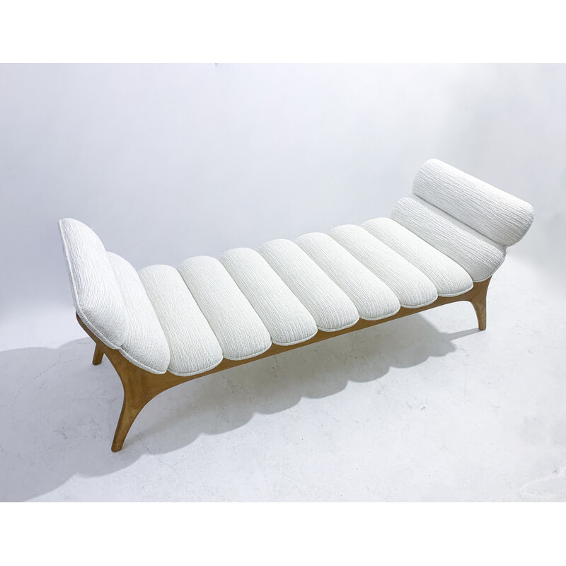 Vintage daybed in wood and fabric, Italy