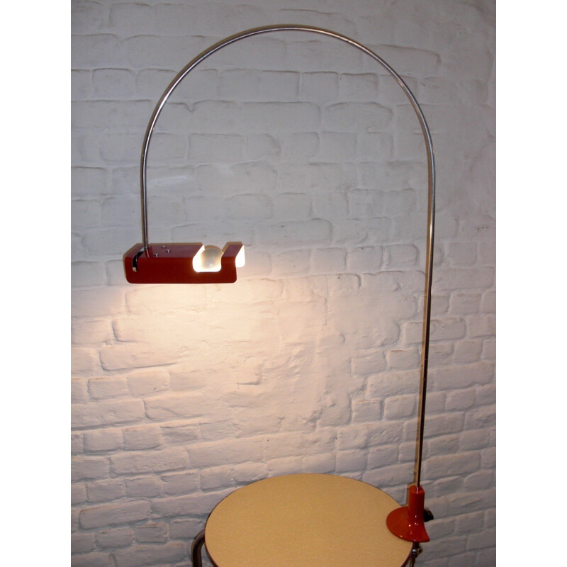 Red Spider lamp in chromium and metal model 293 by Joe Colombo - 1960s