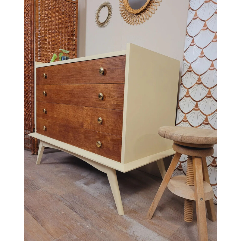 Vintage wooden chest of drawers, 1950