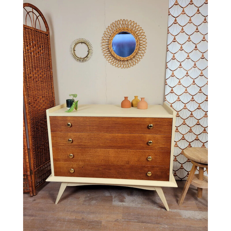 Vintage wooden chest of drawers, 1950