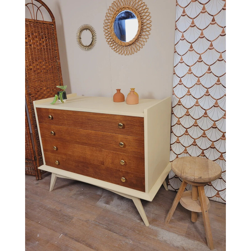 Vintage wooden chest of drawers, 1950