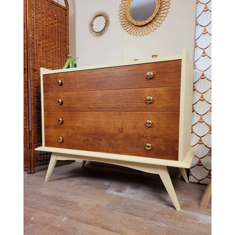 Vintage wooden chest of drawers, 1950