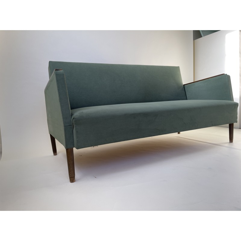 Mid century Deense blauwe sofa, 1950