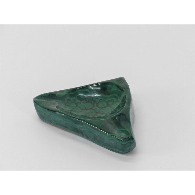 Vintage malachite triangle ashtray, 1960-1970