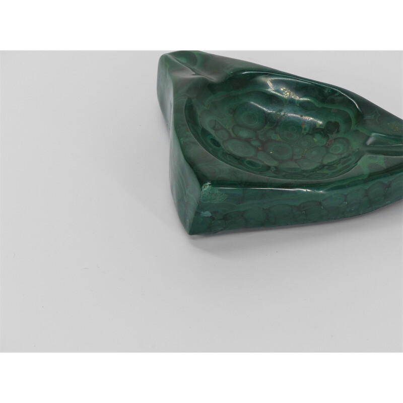 Vintage malachite triangle ashtray, 1960-1970