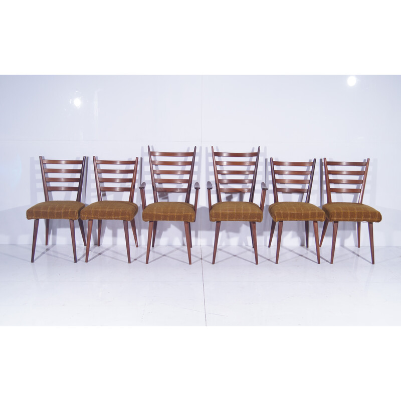 Conjunto de 6 cadeiras de teca vintage por Cees Braakman para Pastoe, Holanda 1950