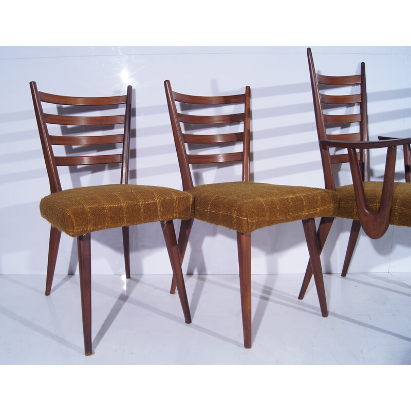 Conjunto de 6 cadeiras de teca vintage por Cees Braakman para Pastoe, Holanda 1950