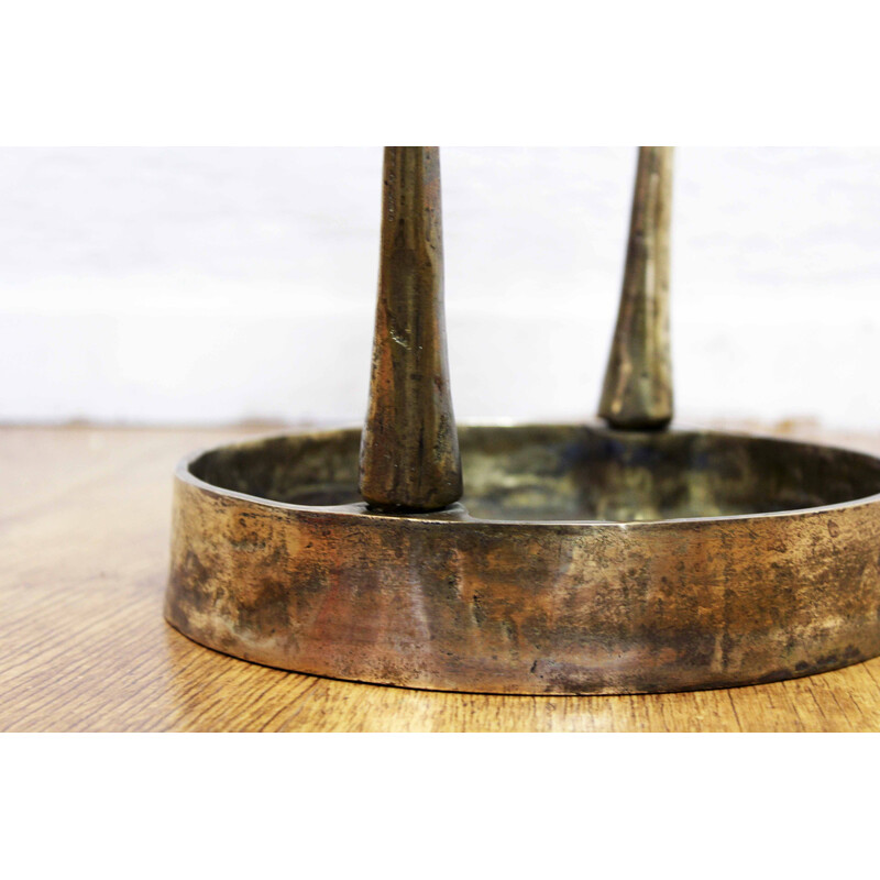 Vintage Art Nouveau umbrella stand in solid brass