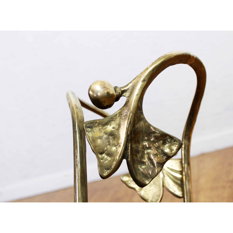 Vintage Art Nouveau umbrella stand in solid brass