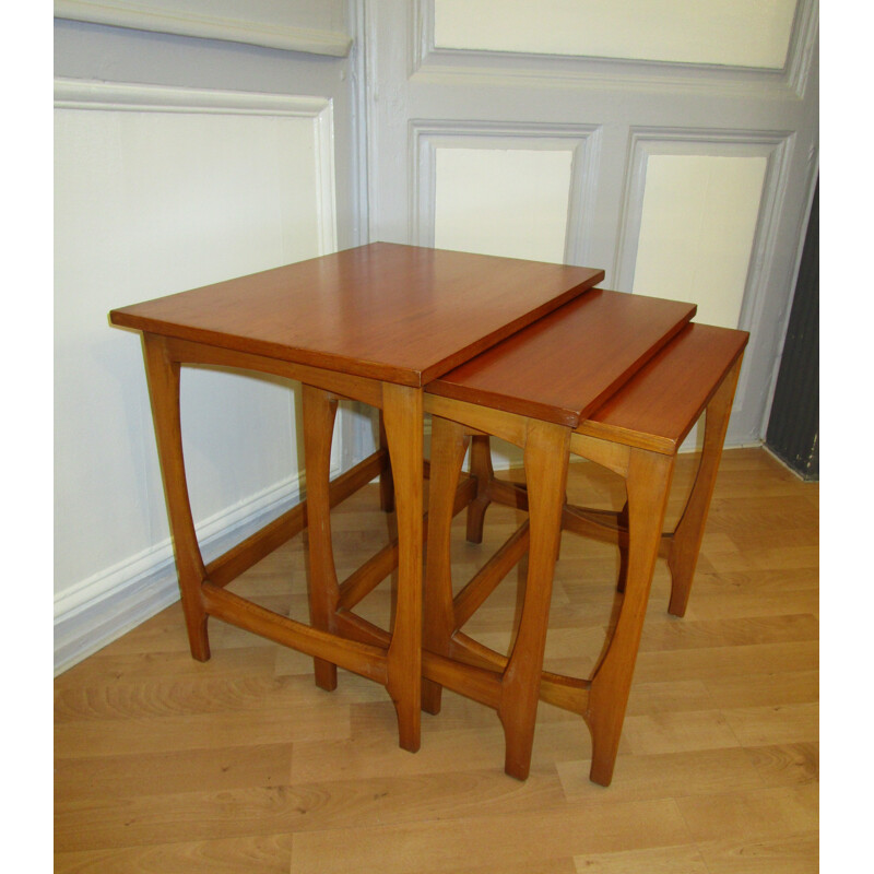 Set of three Scandinavian nesting tables - 1960s