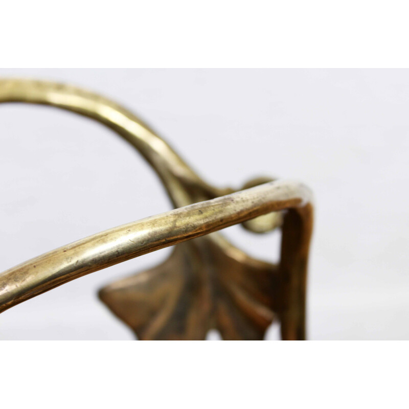 Vintage Art Nouveau umbrella stand in solid brass