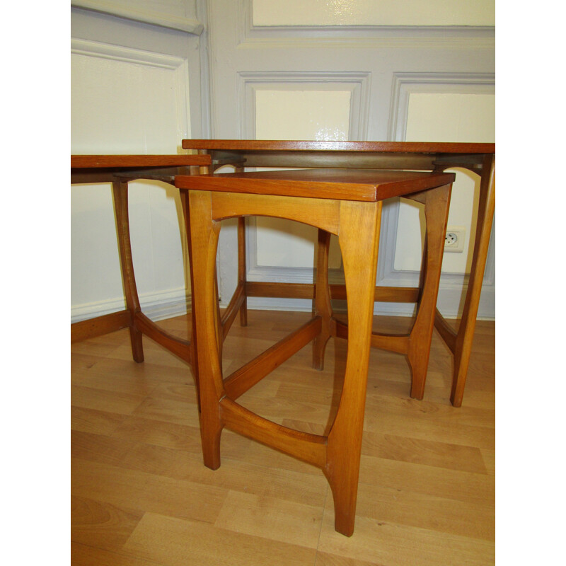 Set of three Scandinavian nesting tables - 1960s