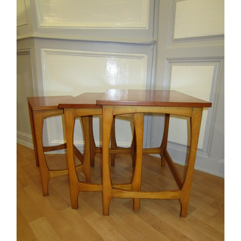 Set of three Scandinavian nesting tables - 1960s