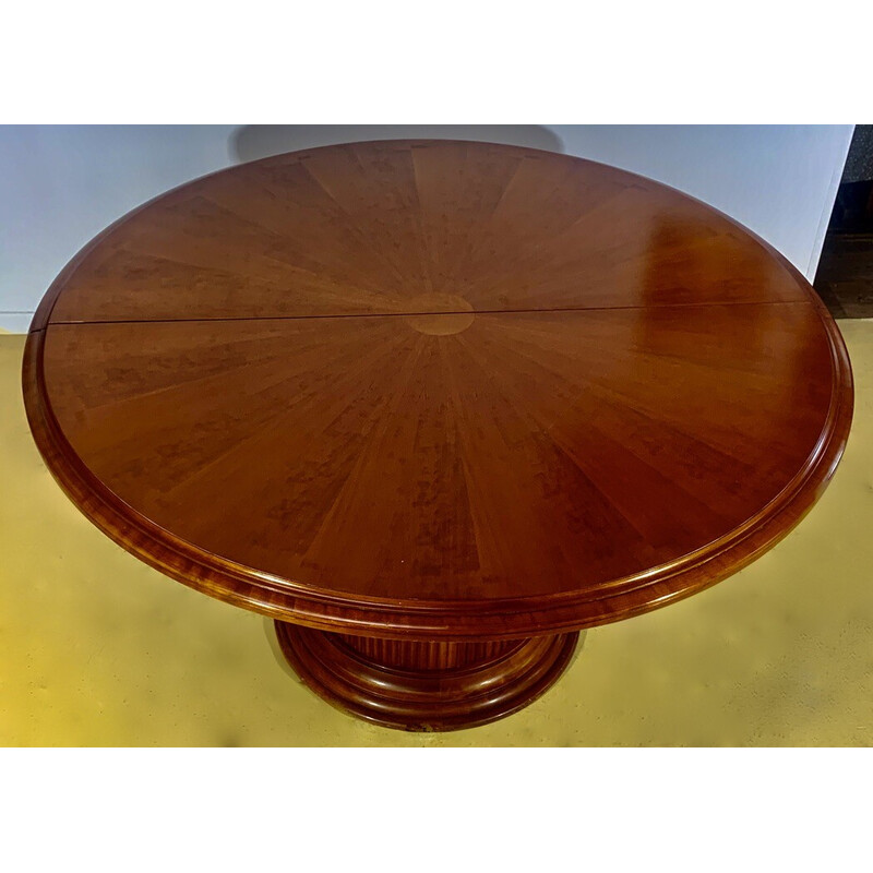 Tavolo rotondo vintage Art Déco con prolunga di Grange, 1960