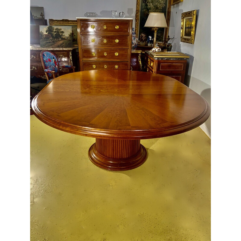 Vintage Art Deco extendable round table by Grange, 1960s
