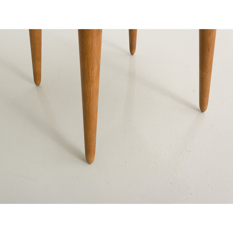 Vintage square coffee table in light blue oak