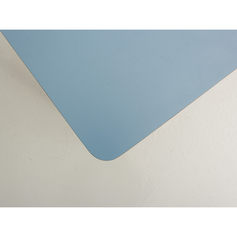 Mesa de café quadrada de carvalho azul claro