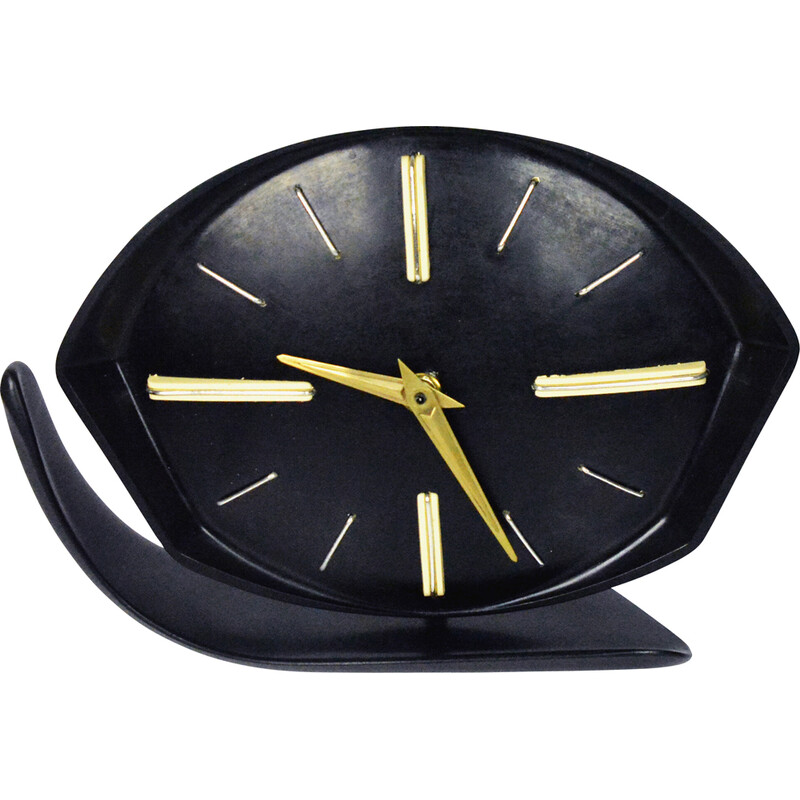 Relógio de mantel bakelite Vintage Brusel, Checoslováquia 1950s