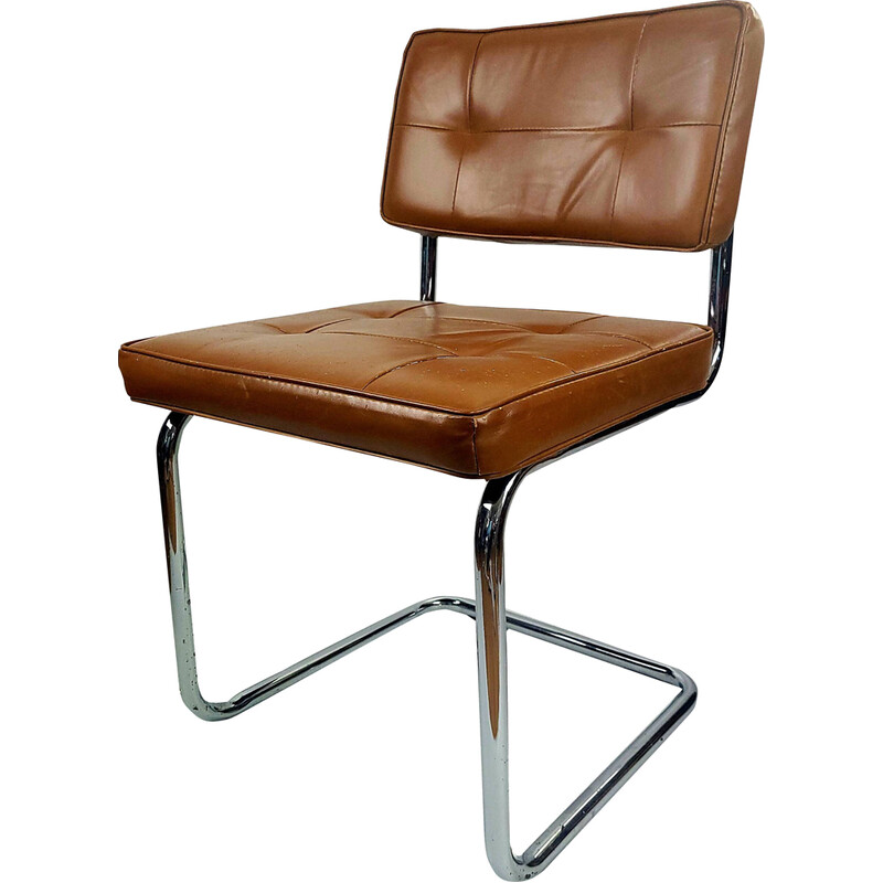 Vintage-Stuhl aus Öko-Leder, 1970er Jahre