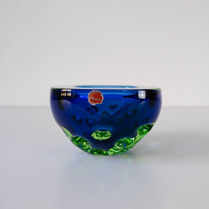 Vintage Sommerso geode bowl in Murano glass by Galliano Ferro, Italy 1960s