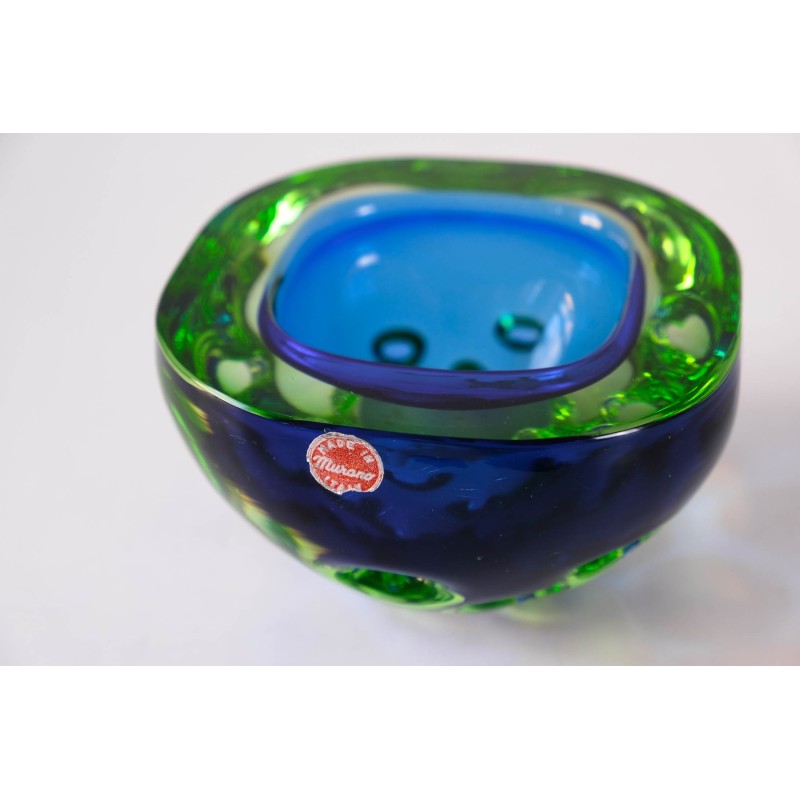 Vintage Sommerso geode bowl in Murano glass by Galliano Ferro, Italy 1960s