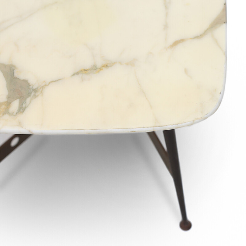 Vintage marble and brass coffee table, Italy 1950s