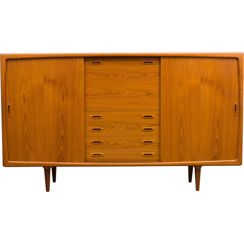 Danish vintage teak highboard by Hp Hansen, 1960s