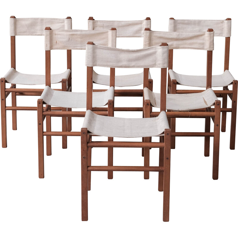 Set of 14 Italian vintage dining chairs, 1970s