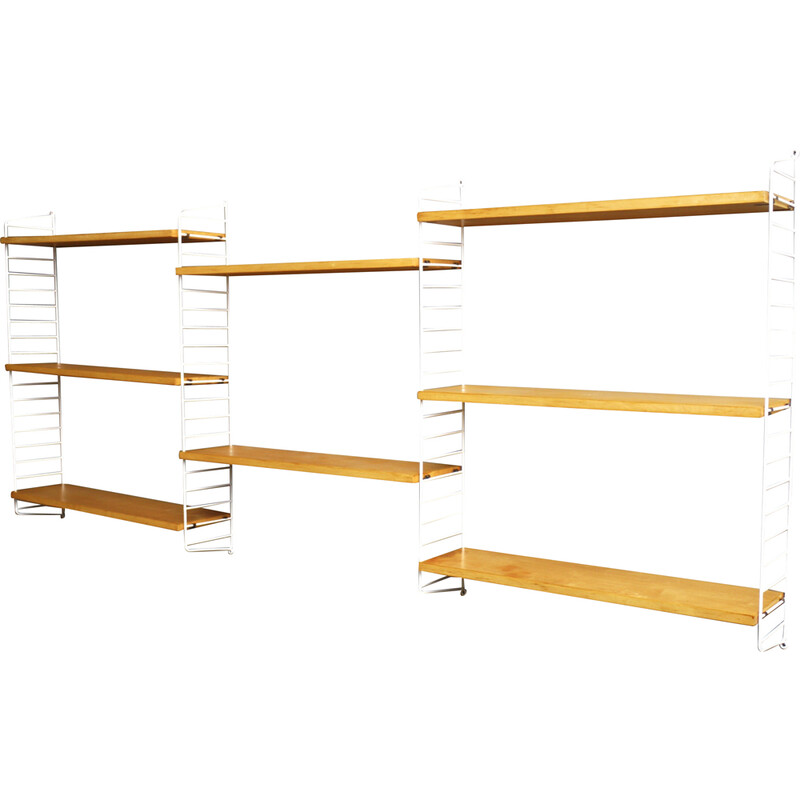 Vintage wall shelving unit by Nisse Strinning for String Ab, 1950s