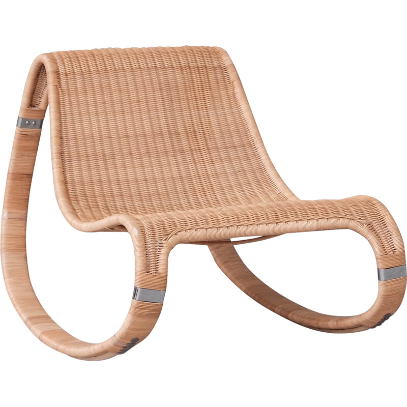 Cadeira de balanço Vintage rattan por James Irvine para Ikea, Suécia 2002