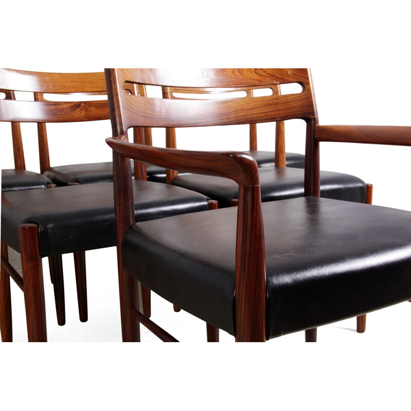 Ensemble de six chaises à repas par H W Klein pour Bramin - 1960