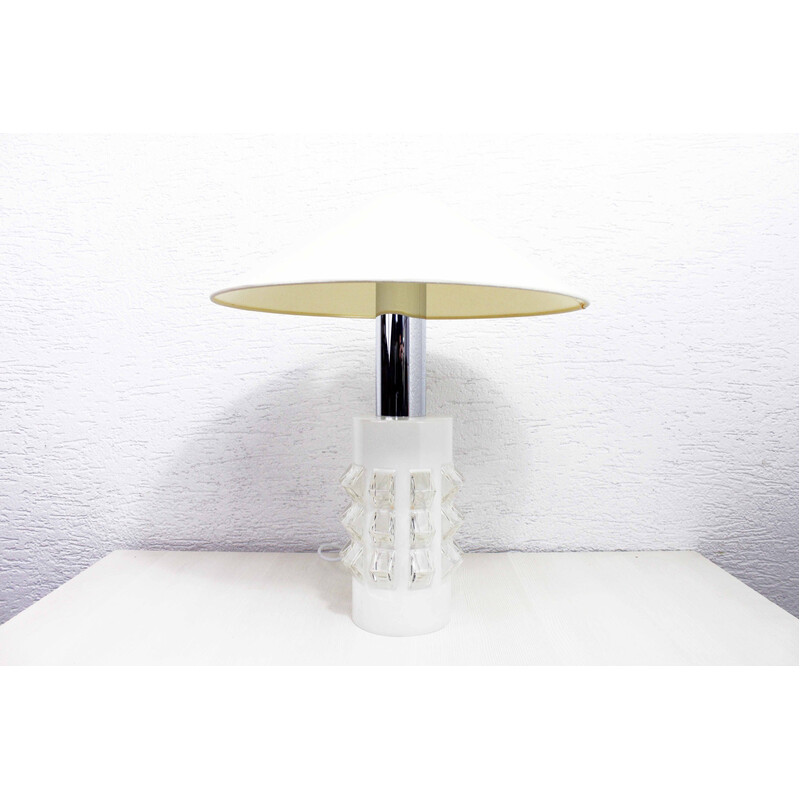 Lampe à poser vintage en verre, 1970