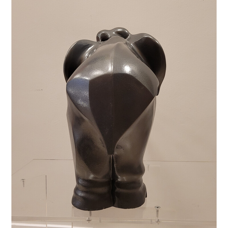 Skulptur Vintage Art Deco Elefant aus Metall Babbitt, Frankreich