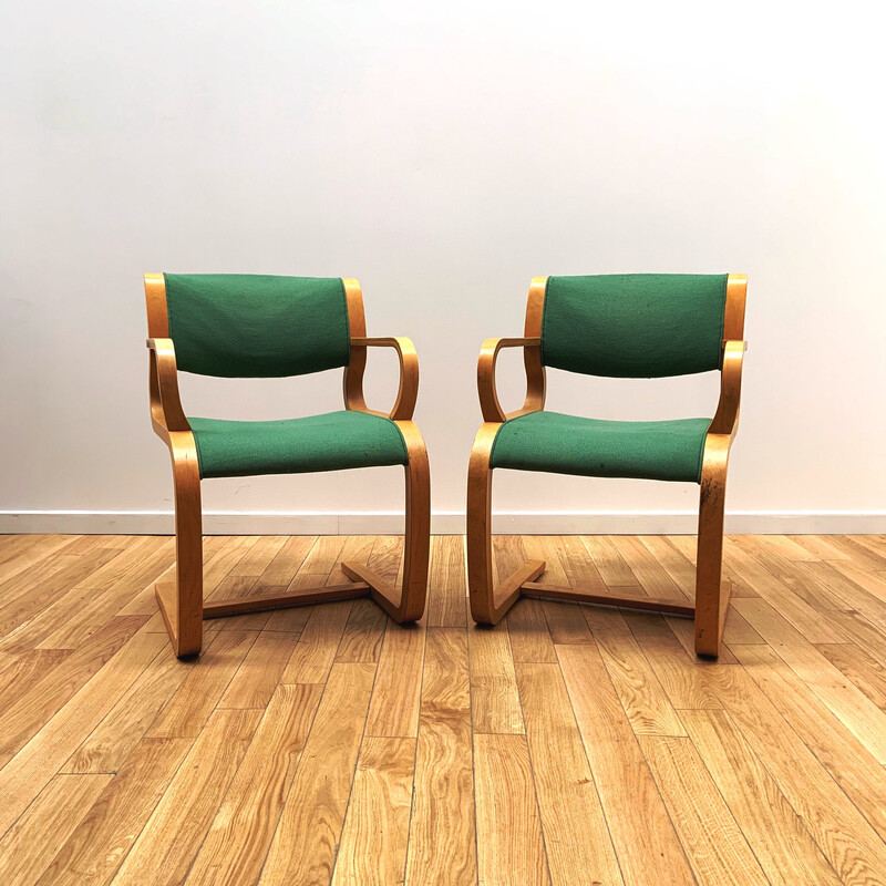 Pair of vintage canteliver chairs by Magnus Olesen