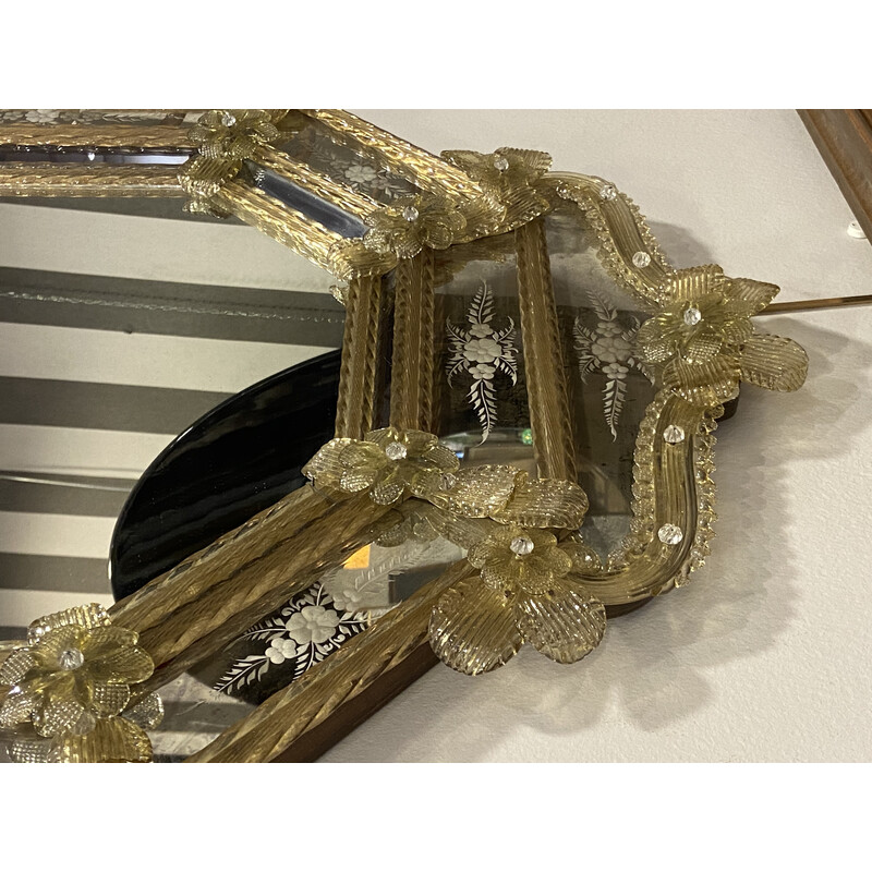 Vintage Venetian mirror in Murano glass, Italy