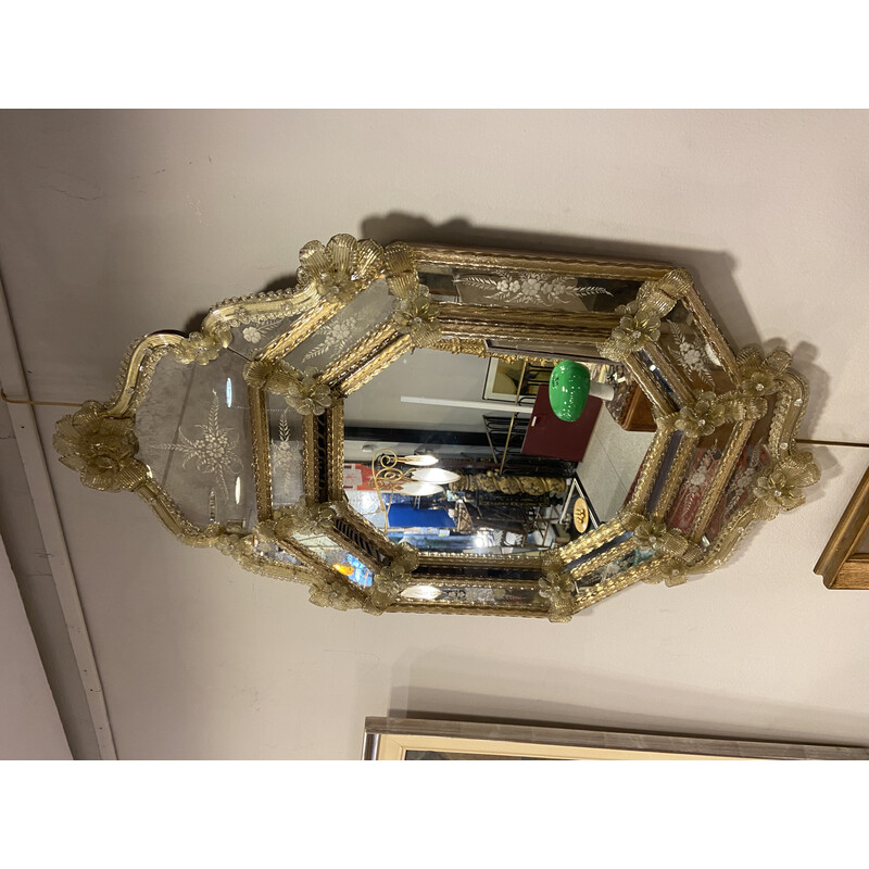 Vintage Venetian mirror in Murano glass, Italy