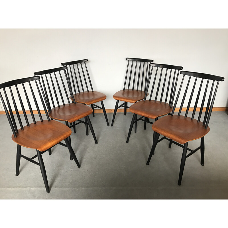 Set of 6 "Fanett" teak chairs, Ilmari TAPIOVAARA - 1960s