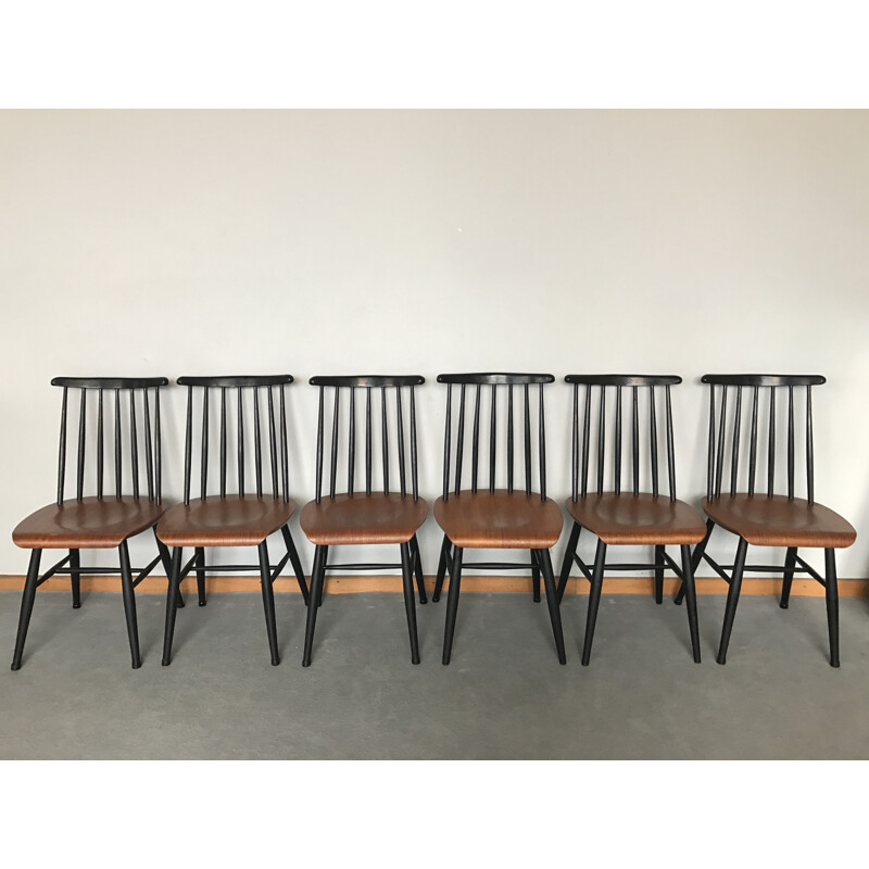 Set of 6 "Fanett" teak chairs, Ilmari TAPIOVAARA - 1960s