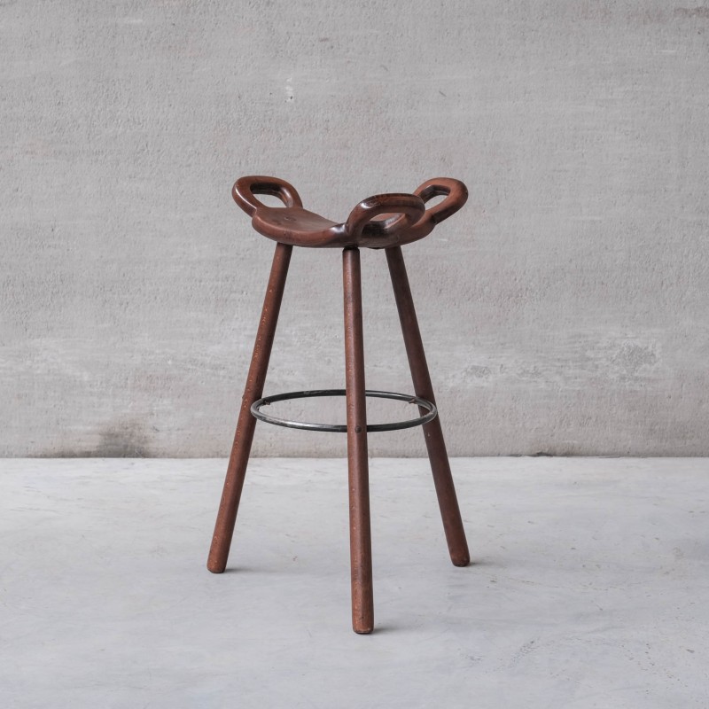 Brutalist mid-century "Marbella" bar stools, Spain 1970s