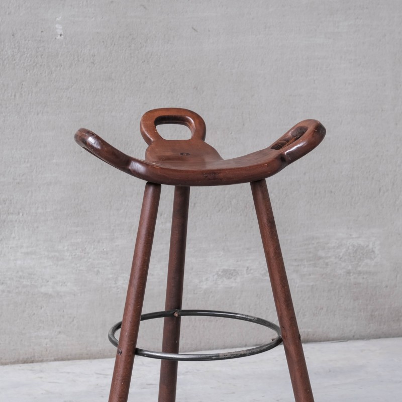 Brutalist mid-century "Marbella" bar stools, Spain 1970s