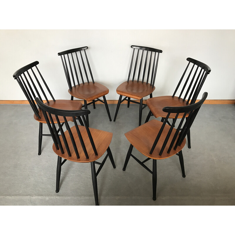 Set of 6 "Fanett" teak chairs, Ilmari TAPIOVAARA - 1960s