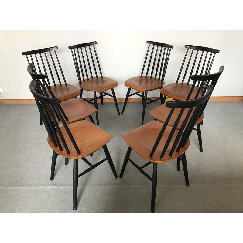 Set of 8 Fanett chairs, Ilmari TAPIOVAARA - 1960s