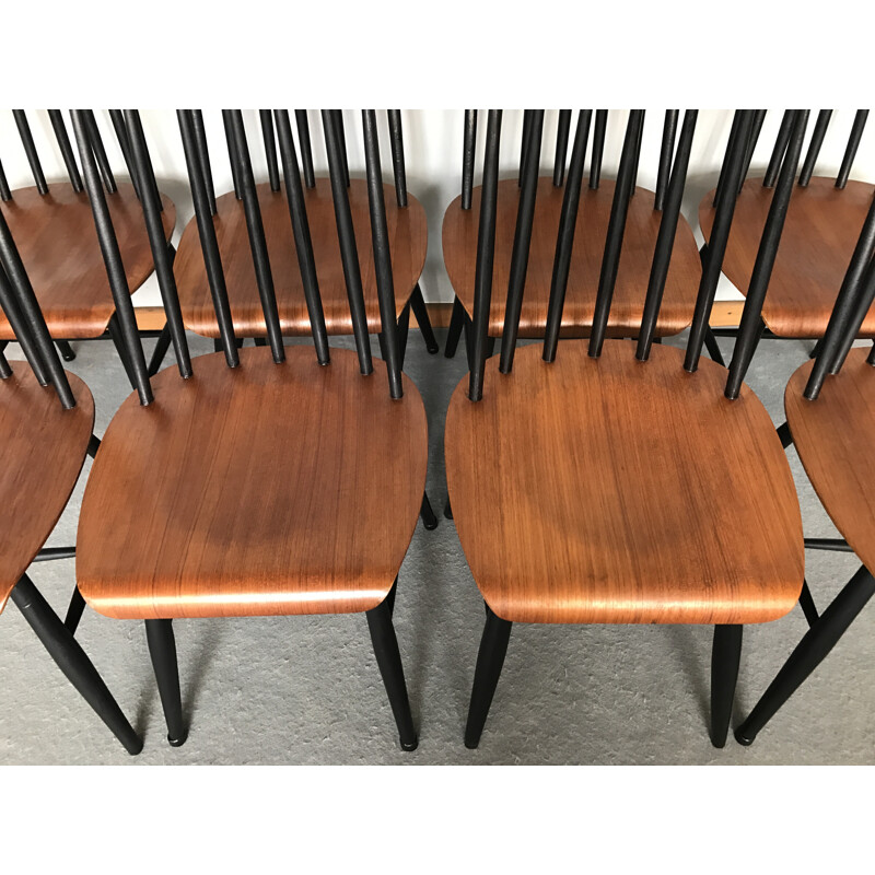 Set of 8 Fanett chairs, Ilmari TAPIOVAARA - 1960s